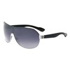 Khan Shuttle - One Piece Shield Sunglasses (Silver Black)