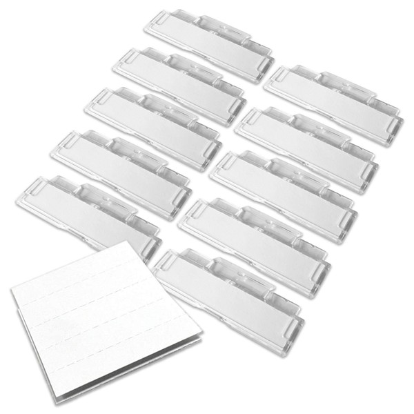 50 Suspension File Tabs and Inserts - Clear Plastic Filing Cabinet Tab Hanging File Tabs & Repositionable Label Insert File Name Tags for Suspension Folders Filing Index Dividers (50 Tabs & Inserts)