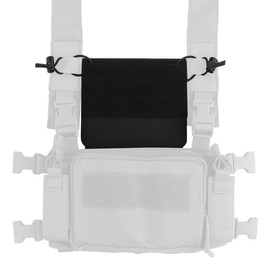 Tactical Modular Panel with Hook and Loop for Tactical Chest Rig Huntting Vest, Black, Large
