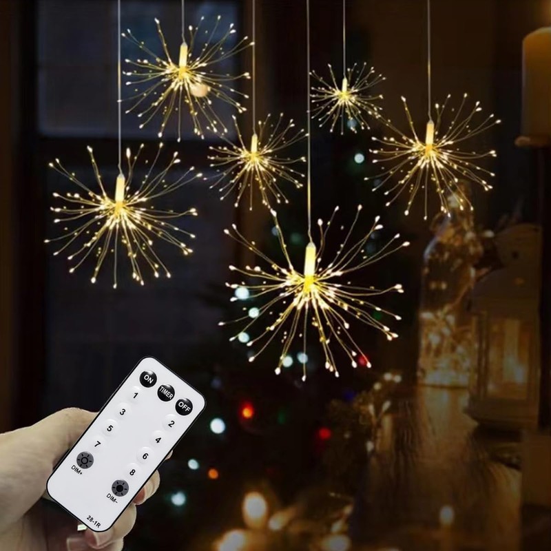 Dreamworth 10 Pcs Total 1000 LED Firework Copper Wire Lights,