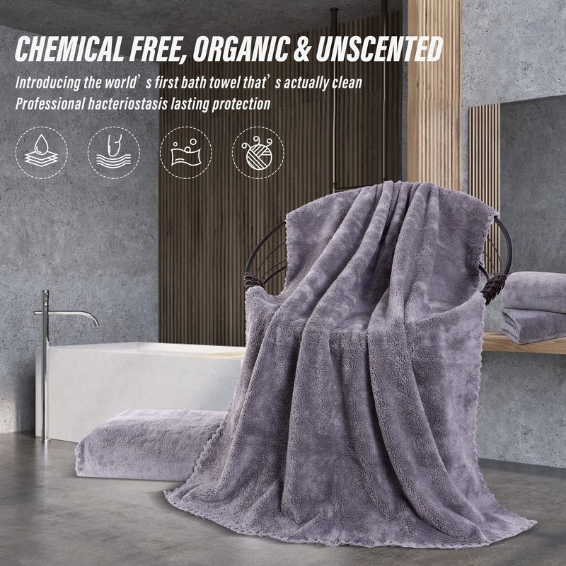 MOONQUEEN 2 Pack Premium Bath Towel Set - Quick Drying