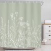 Riyidecor Sage Green Floral Wildflower Shower Curtain for Bathroom Decor