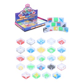 Henbrandt 6 x Maze Puzzle Blocks 3D Puzzle Box 5.3cm Kids Brain Teasers Labyrinth Fidget Toys Party Bag Favours Loot Bag Fillers Lucky Dip Favours Stocking Fillers for Boys and Girls
