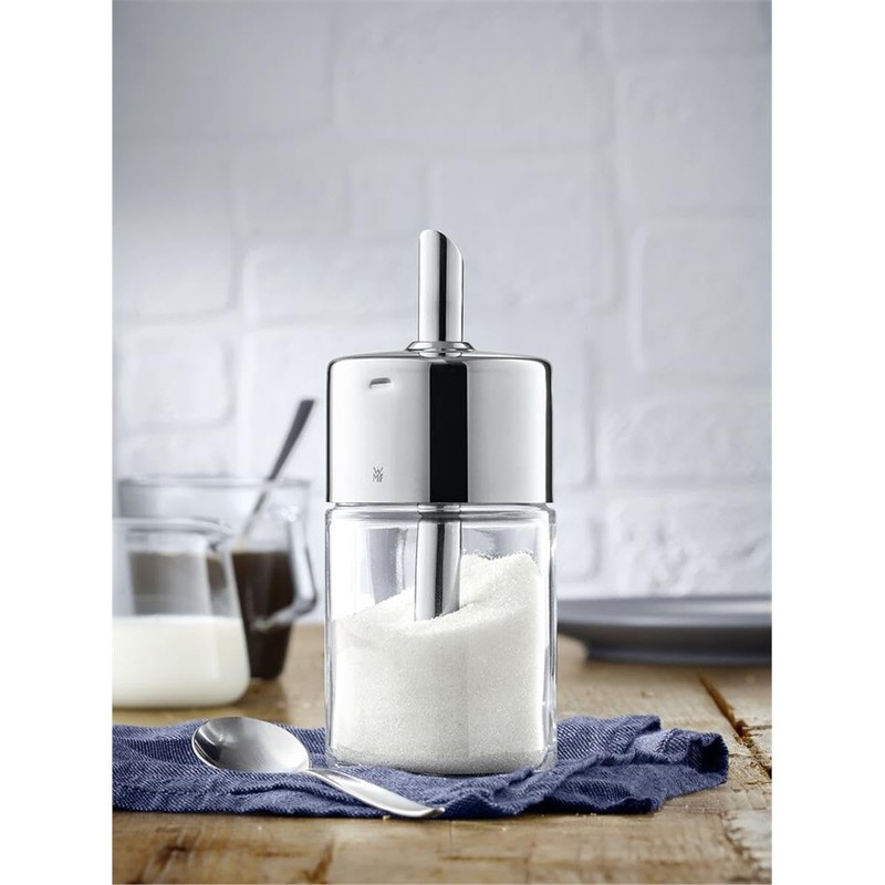 WMF Barista Zuckerstreuer 240g, Glas, Cromargan Edelstahl poliert, ideal für