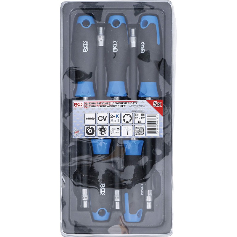 BGS 70019 | Flexible Screwdriver Set | E-Profile E4 -