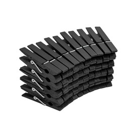 Ferdo Stylo Wooden Clothes Pins, 50 Pack, 2.9 in, Black Color, Clothes Pins Wooden, Clothespins, Clothes Pin, Rust Resistant with Heavy-Duty Coil for Pictures, Classroom, Decorations and Crafts