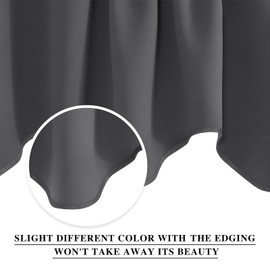 NICETOWN Scalloped Window Valances for Kitchen - Home Decoration Thermal Insulated 52 inches by 18 inches Rod Pocket Blackout Grey Valance Window Treatment Curtains Drapes for Bedroom, 4 Panels