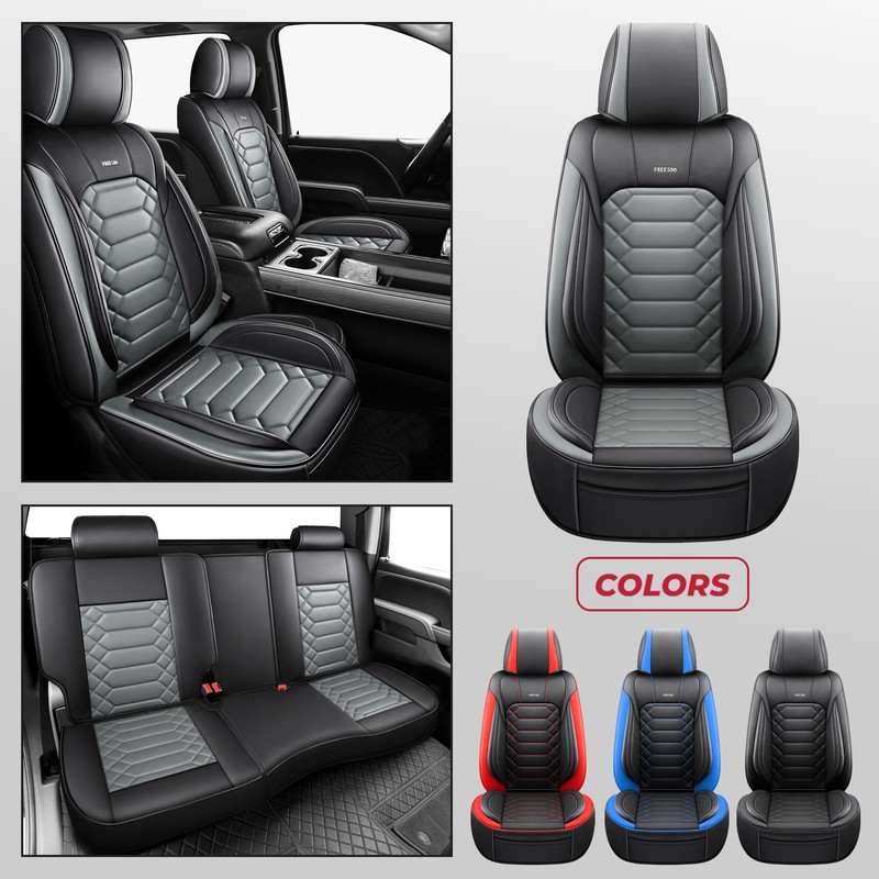 FREESOO 2014-2018 for Silverado 2 Front Seat Covers, Fit for