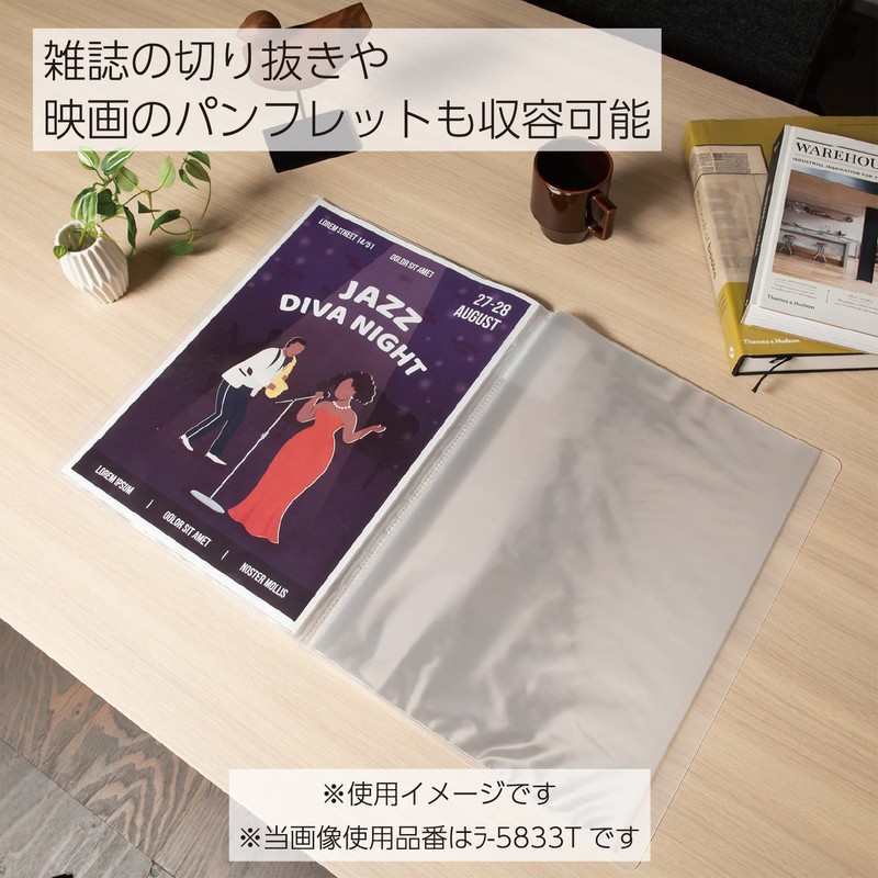 Kokuyo A4 Carry-All Clear Book, Fixed Back Pocket