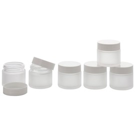 Matt Glass Jar 30 ml with Lid, Empty Kosmetex Glass Cream Jar, Cosmetic Jar, 6 x 30 ml Matt Glass White Lid