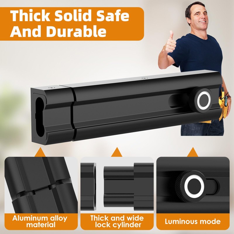 Slide Lock, Security Slide Latch Door Lock Bolt, Heavy Duty