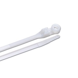 Gardner Bender 45-308MT Mounting Cable Tie, 8 inch, 50 lb, Electrical Wire and Cord Management, Nylon Zip Tie, 20 Pk, Natural