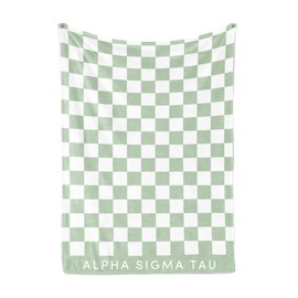 Sorority Shop Alpha Sigma Tau Thick Blanket - Stylish Checkered Blanket Perfect for Big Little Sorority Gifts - Soft, Cozy, and Comfortable Gift Blanket for Women - 50" X 62"