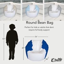 E-SeaRider Round Marine Beanbag (Medium, Multi) (White/CarolinaBlue)