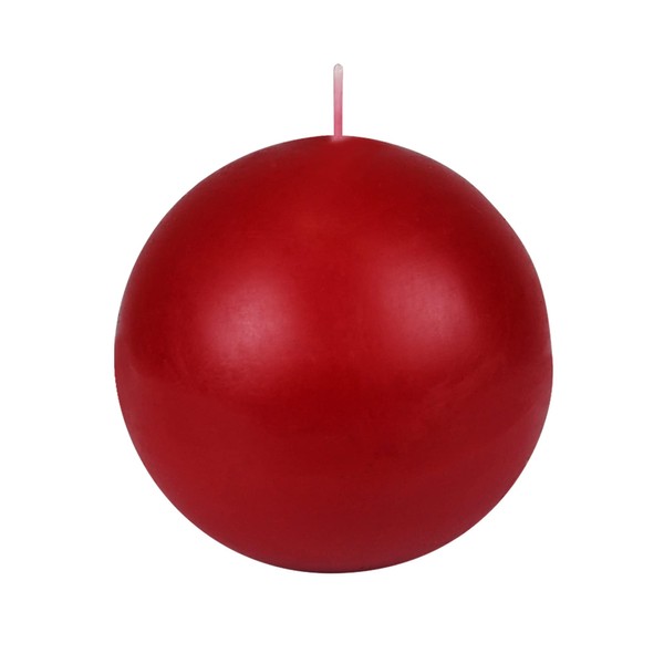 Zest Candle 2-Piece Ball Candles, 4-Inch, Red