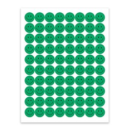 Hygloss Products Visual Good Behavior Stickers - Incentive Stickers for Students & Kids - Cute Green Smiley Face - ½" Stickers - 4 Sheets - 320 Stickers Per Pack