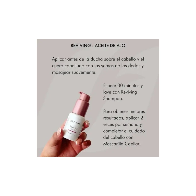 Set Reviving Farmasi Shampoo, Mascarilla Y Aceite De Ajo