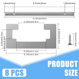 WOPPLXY 8 Pack 12 Inch T-Track with Screws, Double-Cut Profile Universal T-Track with Predrilled Mounting Holes, Aluminum T Tracks for Woodworking Jigs and Fixtures, Drill Press Table, Workbench