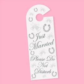Hunts England Honeymoon Do Not Disturb Wedding Door Hanger - Mr & Mrs - Wedding Gift - Silver - Ideal Honeymoon Gift for The New Mr and Mrs - Iconic Collection