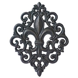 Lulu Decor, Cast Iron Fleur De Lis Decoration Plaque (Plaque)