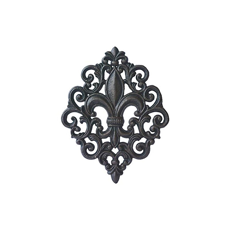 Lulu Decor, Cast Iron Fleur De Lis Decoration Plaque (Plaque)