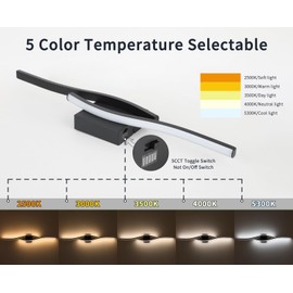 Joossnwell Bathroom Light Fixture Over Mirror 39.37 Inch Vanity Lights Bar for Bathroom Dimmable 5CCT Modern Vanity Light Black Led Bath Light Wall Lamp