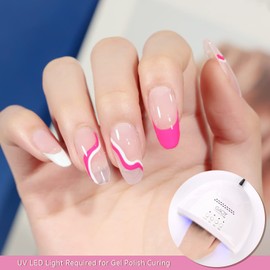 GAOY Gel Nail Art Polish Set, 6 Colors Gel Liner Kit of Silver Gold Pink for Nail Paint Design DIY Manicure and Pedicure at Home