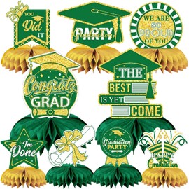 Graduation Centerpieces for Tables 2023 - Green Graduation Table Centerpieces - Double Sided Graduation Party Centerpieces 2023 - Grad Centerpiece Table Decorations - Class of 2023 Decorations