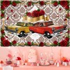 HANYING Retro Car Roses Backdrop 50s Classic Car Theme Party