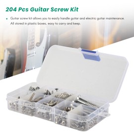Dovhmoh 204 Pcs Guitar Screw Kit Set of 9 with Spring for Electric Guitar Bridge Pickup Pick Guard Tuner Switch Neck Plate