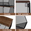 3-Pack Stackable Wire Basket with Wood Lid - Wall Mounted