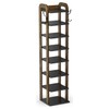 Wooden 8 Tiers Vertical Shoe Rack with Hooks