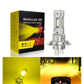 Super Bright H7 LED Headlight, Ideal for Motorcycles, Cars, Bikes, Yellow, Yellow, 12 V, For DC Cars, Explosion, Small, Non-Polarity, Fanless, Compatible with Vehicle Inspections, For Cars,