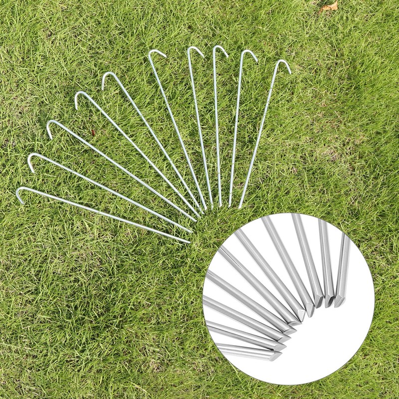 QWORK Metal Tent Stakes, 120 Pack 9-Inch Heavy Duty Camping