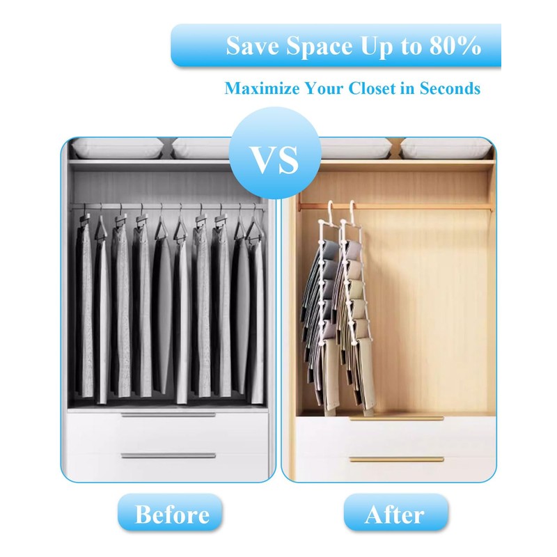 UrBestChoose Clothes Hangers Space Saving – 2 Pack Stainless Steel