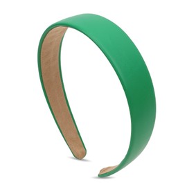 AMCAMI Green Headband 1 Inch PU Leather Headband Wide Thick Headbands for Women Non-slip Hair Accessories for Women Girls