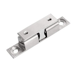 Sourcingmap Cabinet Door Closet Brass Double Ball Catch, Tension Latch 60mm Length Silver Tone