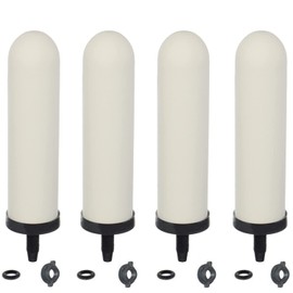 HUINING 4PCS 7-inch Replacement Ceramic Filter Candle with Activated Carbon for Countertop Gravity Water Filter System and Household Water Cooler Filtration Systems