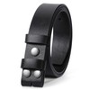 WERFORU Men's Faux Leather Belt Strap Without Buckle Replacement Snap