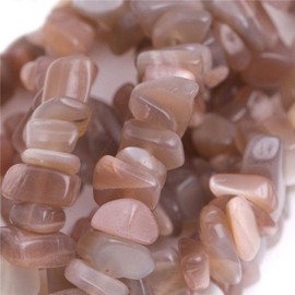 HAAMIIQII 5-8mm Natural Sunstone Moonstone Chips Beads Irregular Chip Stones Loose Gemstone Beads Energy Healing Beads for Jewelry Making Strand 30 Inch