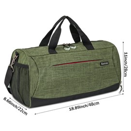 Kuston Sports Gym Bag with Shoes Compartment Trolley Sleeve and Wet Pocket Gym Duffel Bag Overnight Bag-Upgraded