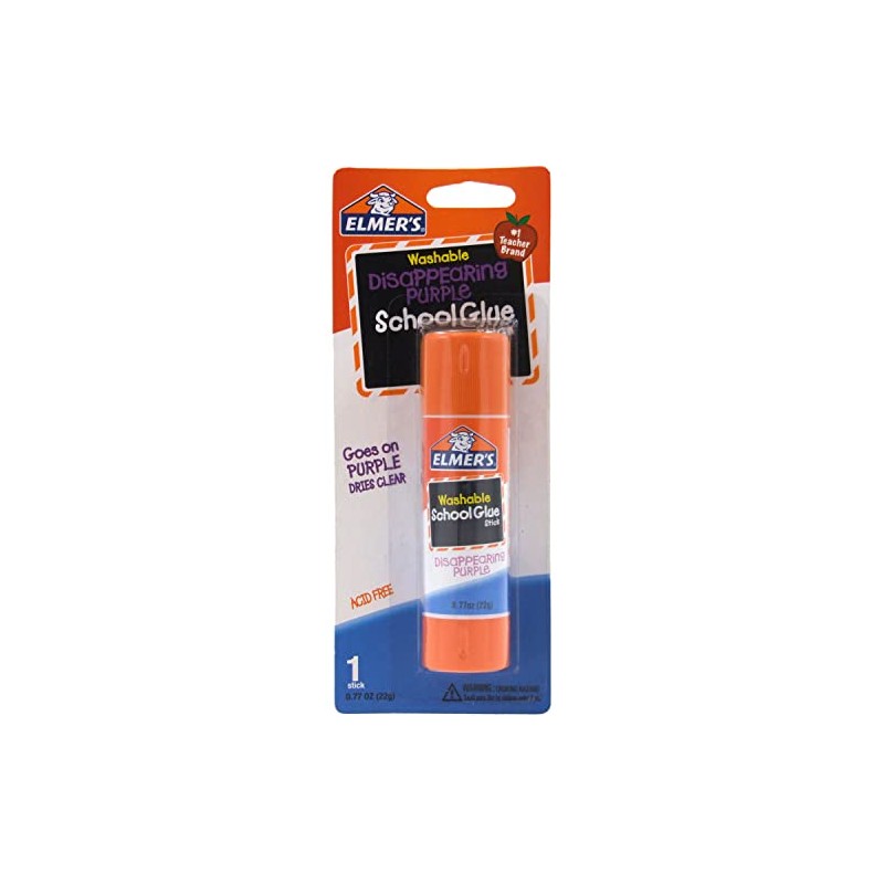 Elmer's Disappearing Purple School Glue Stick, 0.77 oz, Single Stick