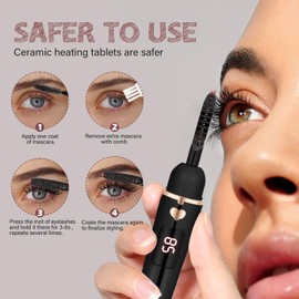 ShenlanBolt Heated Eyelash Curler for Women, Electric Lash Curler with 10s Fast Heating, 4 Adjustable Temp (65°C-95°C), 24H Curl, USB-C Rechargeable, Ergonomic Design, Travel-Friendly Makeup Tool Gift