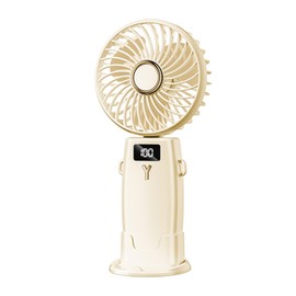 CIBAILbasr Portable Handheld Fan with Digital Display,Personal Portable Mini Turbo Design for Travel Outdoor Home Office, Lightweight Pocket Fan with LED Display USB - C Rechargeable, Lanyard Included