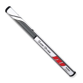 SuperStroke Traxion Flatso XL+Plus™ Golf Putter Grip, White/Red/Gray (Flatso™ XL 2.0) | Advanced Surface Texture that Improves Feedback and Tack | Minimize Grip Pressure with a Unique Parallel Design