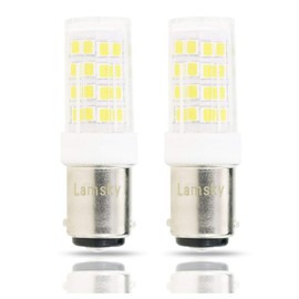 Lamsky BA15D LED Double Contact Bayonet Base Sewing Machine Bulb AC110-130V,T3/T4/C7/S6,4W Daylight 6000K,LED 40W Halogen Replacement Bulb,No-Dimmable,2-Pack