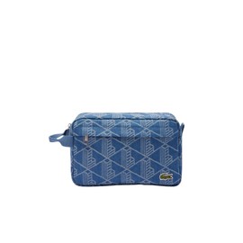 Lacoste Unisex Denim Monogram Toilet Kit, Mono Jacquard Denim, One Size
