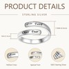 JXJL 925 Sterling Silver Inspirational Jewelry Adjustable Wrap Open Ring