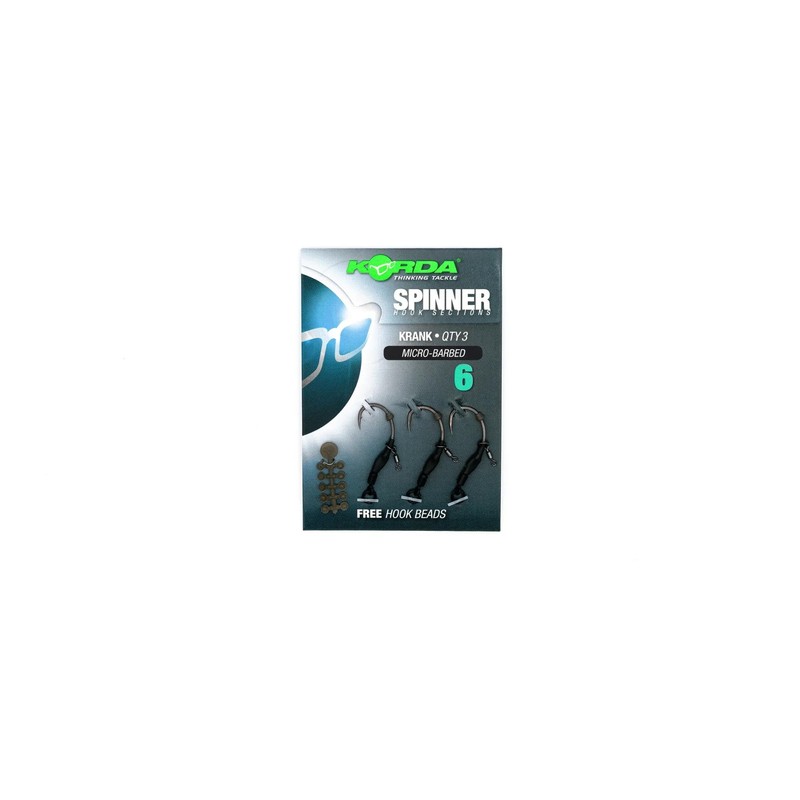 Korda Spinner Hook Sections Krank 4 | Micro-Barbed | Ready-Tied