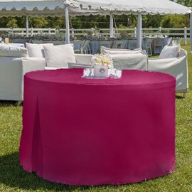 Tablevogue Full Length Fitted Machine Washable Event Tablecloth Cover 30+ Colors and Sizes, Garnet, 30-Inch Round